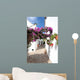 narrow, cobbled streets and houses of spanish pueblo Wall Mural