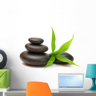 Stones and Bamboo Wall Decal shown on a wall