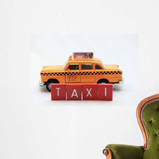 Yellow New York taxi cab Wall Decal