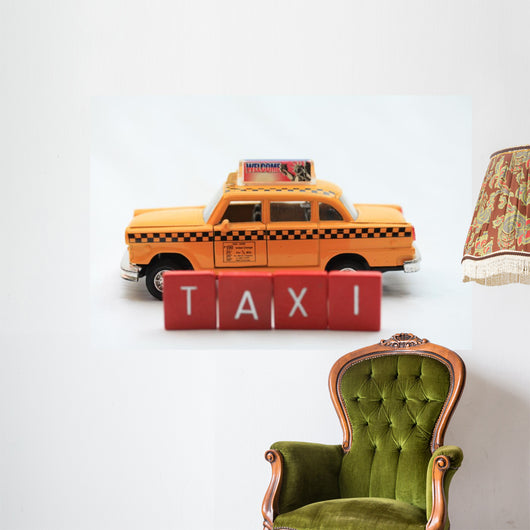 Yellow New York taxi cab Wall Decal