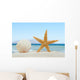 Sea shell and starfish on the beach Wall Mural