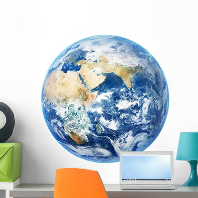 Planet Earth Wall Decal shown on a wall