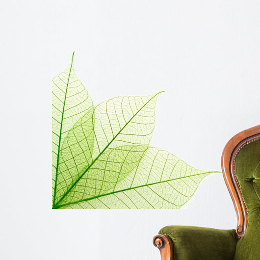 Ribbed green leaves Wall Decal