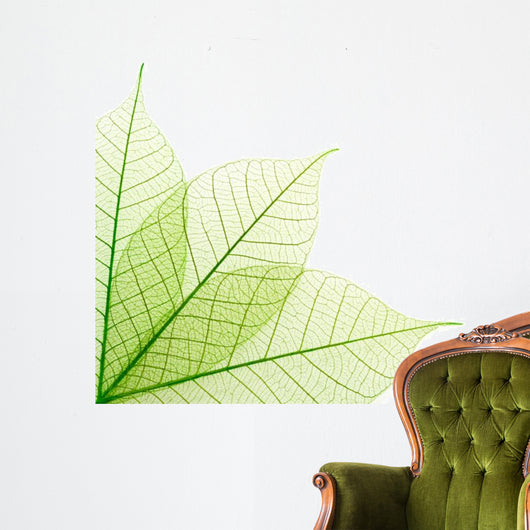 Ribbed green leaves Wall Decal