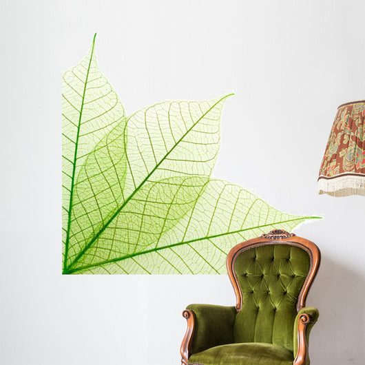 Ribbed green leaves Wall Decal