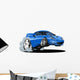 Cartoon Sport Car White Wall Decal