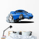 Cartoon Sport Car White Wall Decal