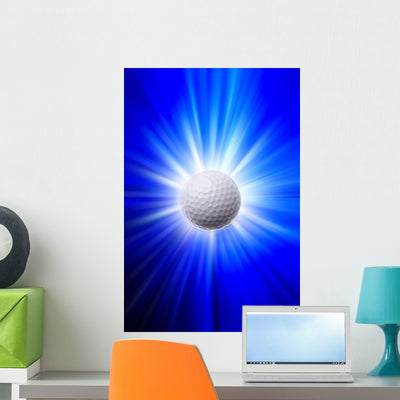 Golf Ball Wall Mural shown on a wall