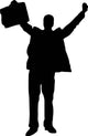 Businessman Standing Holding Briefcase Wall Decal
