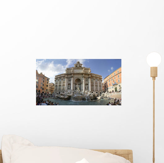 rome - trevi fountain - panorama Wall Mural