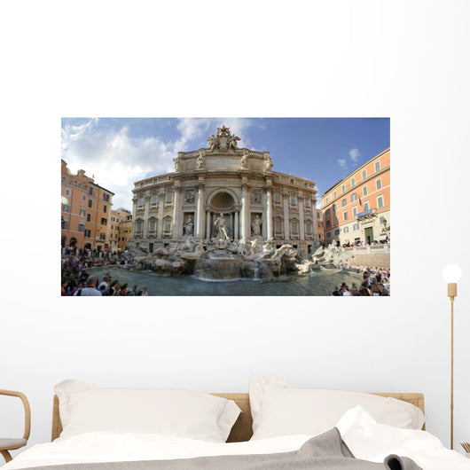 rome - trevi fountain - panorama Wall Mural