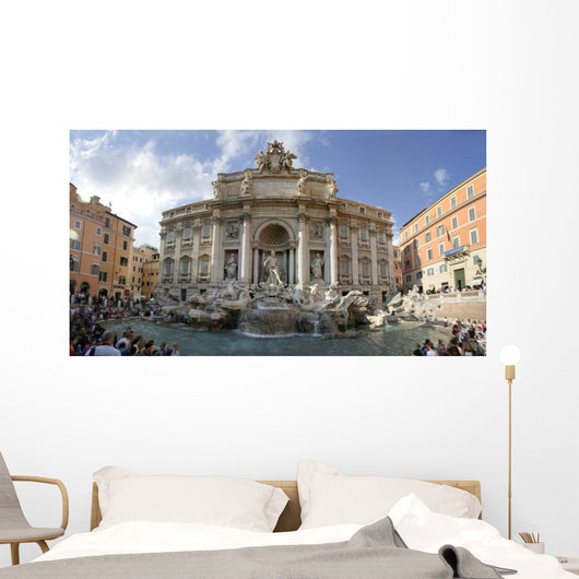 rome - trevi fountain - panorama Wall Mural