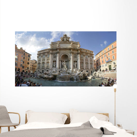 rome - trevi fountain - panorama Wall Mural