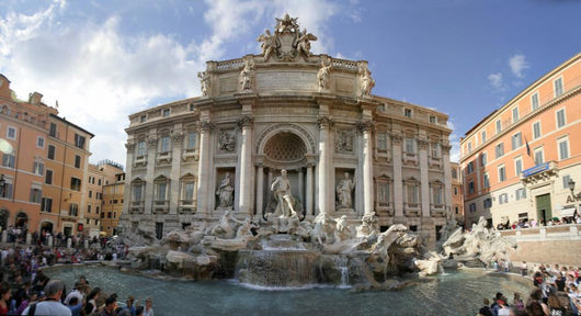 rome - trevi fountain - panorama Wall Mural