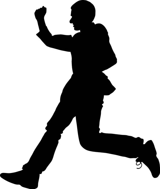 Man Suit Jumping Silhouette Wall Decal