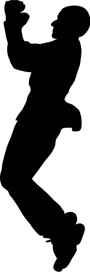 Man Suit Jumping Right Wall Decal