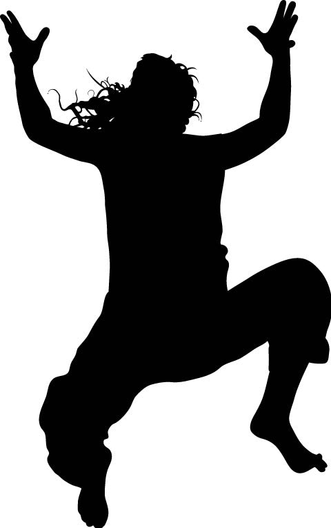 Woman Big Jump Long Wall Decal