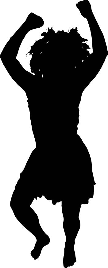 Woman Jumping Celebrate Silhouette Wall Decal