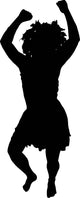 Woman Jumping Celebrate Silhouette Wall Decal