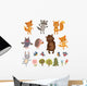 Cute Forest Animals Set Wall Decal Sticker Set