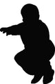 Young Boy Squatting Silhouette Wall Decal