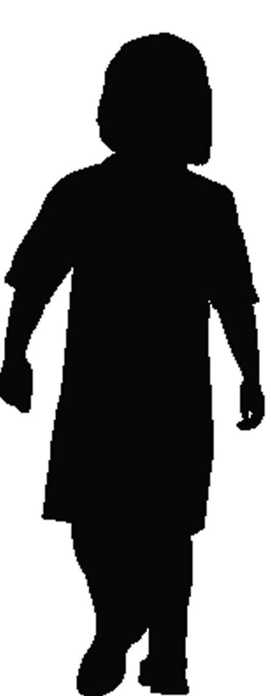 Young Girl Standing Silhouette Wall Decal