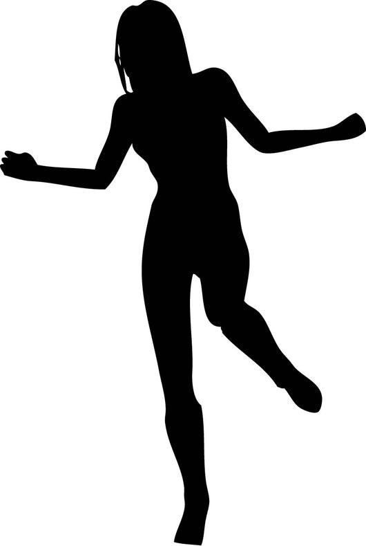 Woman Dancing Arms Out Silhouette Wall Decal