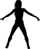 Woman Dancing Arms Out 2 Silhouette Wall Decal