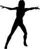 Woman Dancing Graceful Silhouette Wall Decal