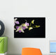Tropical orchid on black Wall Mural