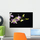 Tropical orchid on black Wall Mural