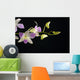 Tropical orchid on black Wall Mural