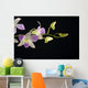 Tropical orchid on black Wall Mural