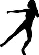 Woman Punch Kick Karate Wall Decal