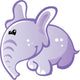 Cute Baby Grey and Pink Cartoon Elephant Wall Decal