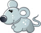 Cute Baby Grey Mouse Wall Decal