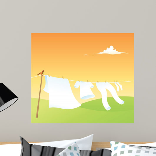 Clothesline Wall Mural