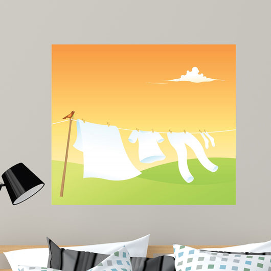 Clothesline Wall Mural
