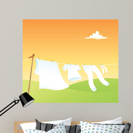 Clothesline Wall Mural
