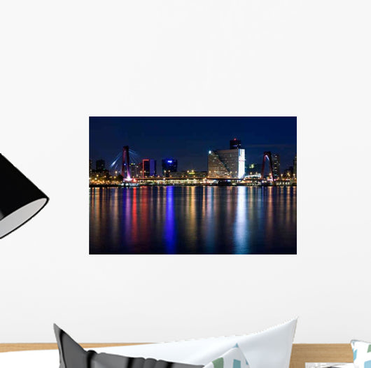 Willems Bridge Rotterdam Night Wall Decal