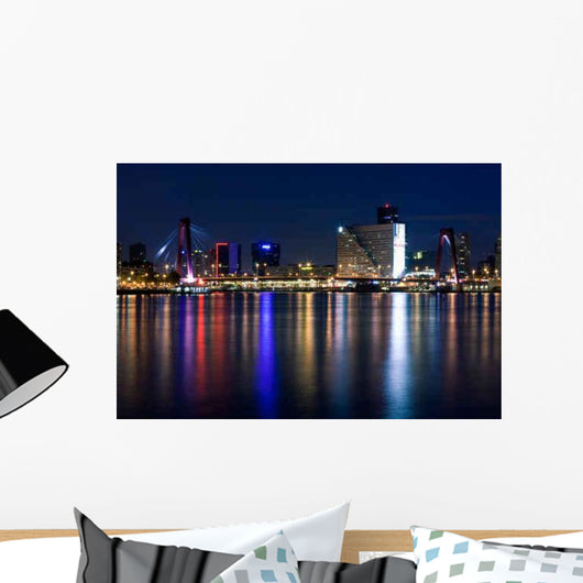 Willems Bridge Rotterdam Night Wall Decal