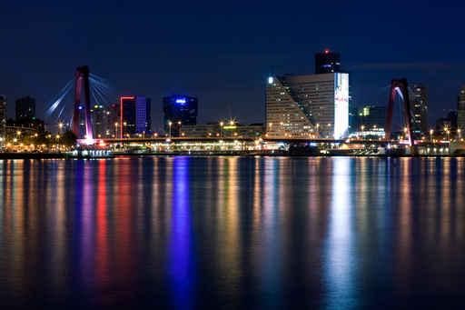 Willems Bridge Rotterdam Night Wall Decal