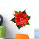 Red Christmas Poinsettia Flower Wall Decal