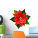 Red Christmas Poinsettia Flower Wall Decal