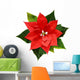 Red Christmas Poinsettia Flower Wall Decal