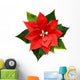 Red Christmas Poinsettia Flower Wall Decal