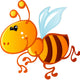 Cute Baby Yellow and Brown Cartoon Bee Wall Decal
