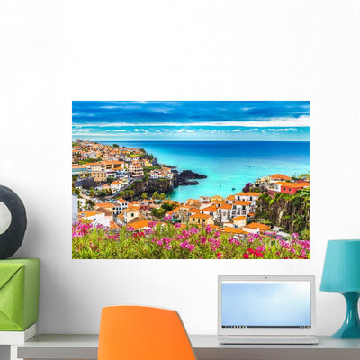 Panoramic over Camara Lobos Wall Decal shown on a wall