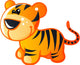 Cute Baby Yellow and Brown Cartoon Tiger Wall Decal