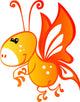 Cute Baby Yellow and Red Cartoon Butterfly Wall Decal